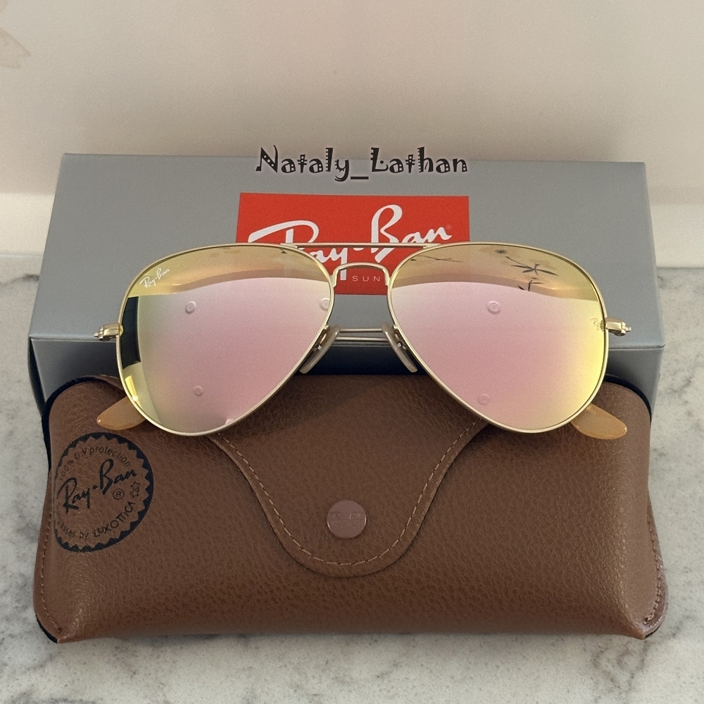 Ray-Ban (Store Display) Aviator Copper Pink Lens RB3025 - Picture 9 of 11
